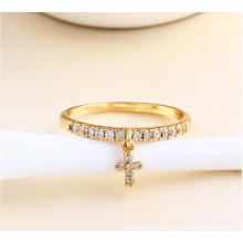 Xuping Mode Kreuz Ring mit 14k Gold überzogen